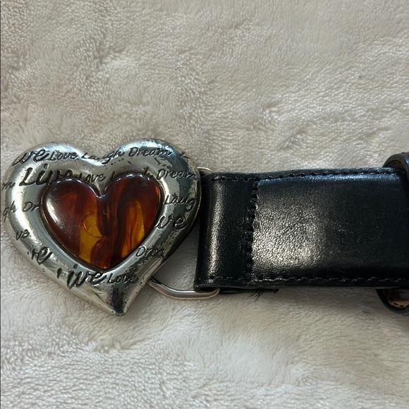 Brighton Silver/ Brown black leather  Belt with Intricate Design - Picture 1 of 6